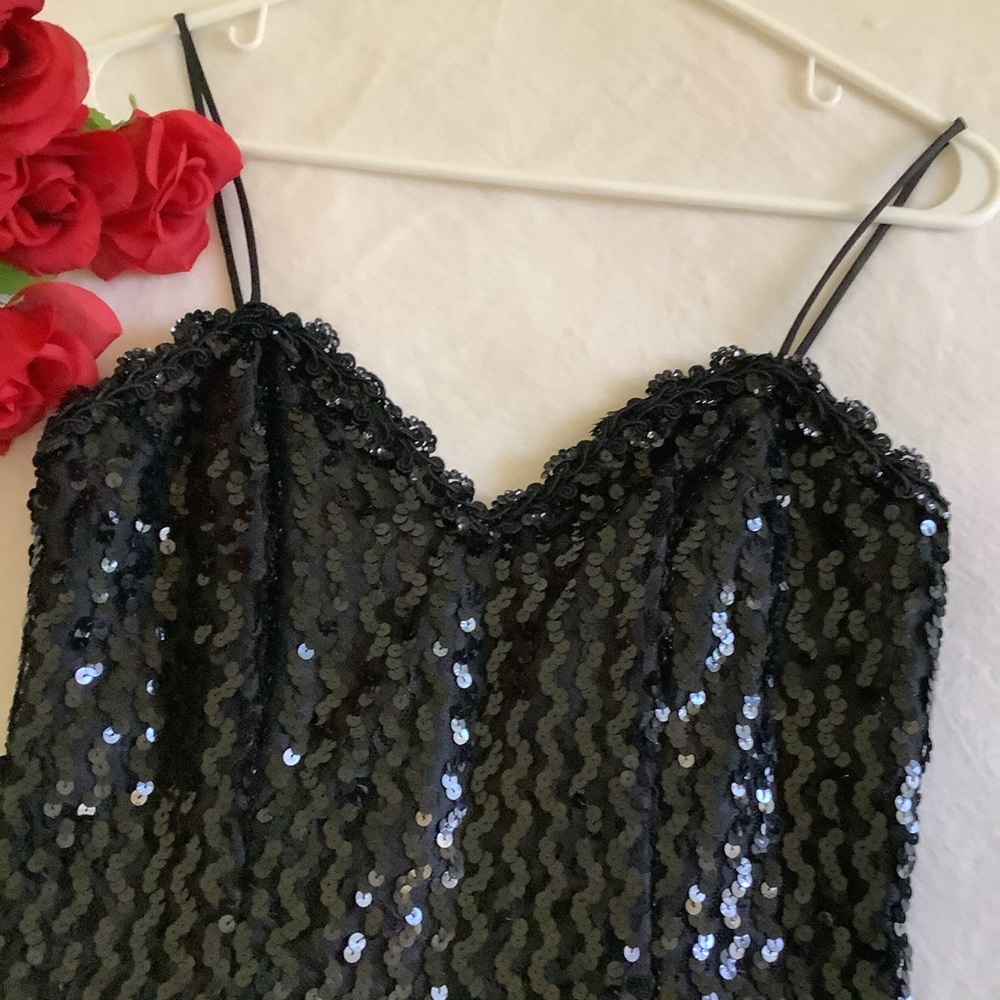 Formal Black Sequin Cocktail Dress - Picture 4 of 16